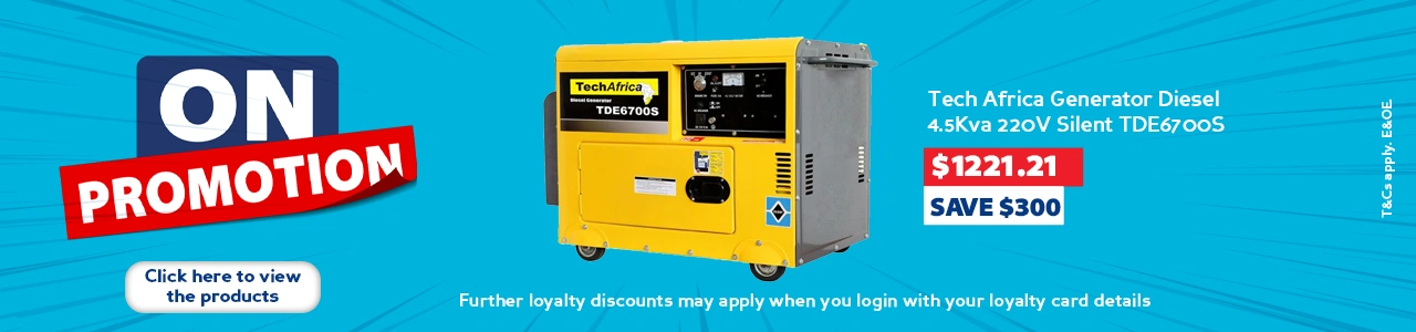Promo: Tech Africa Generator Diesel 4.5Kva 220V Silent TDE6700S