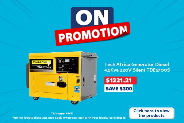 Promo: Tech Africa Generator Diesel 4.5Kva 220V Silent TDE6700S