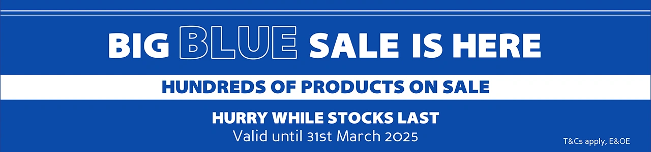 Big Blue Sale is here. Hundreds of products on Sale. Hurry while stock Last. Valid until 31 March