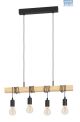 Eglo Townshend Pendant Black/Oak 4x E27 32916