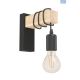 Eglo Townshend Wall Light Black/Oak E27 32917