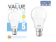 LEDlite Value LED A60 5W B22 WW 500lm 2700K