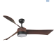 Eurolux Edge Ceiling Fan Matt Black Dark Wood 3 Blade F102