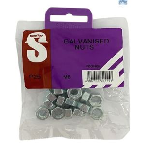 Safe Top Galv Nuts M8 P25
