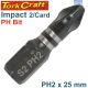 Tork Craft Impact Bit Insert Phil.2 X 25mm Ph2 2Pc