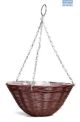 Good Roots Ratan Effect Brown Hanging Basket 35cm