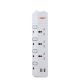 Himel Extension Universal UK 13A Plug 3 Gang Switch cw 2USB
