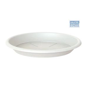 Good Roots Round Saucer 16cm White (Fits 20cm Pot)