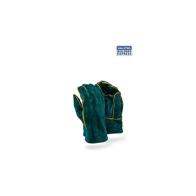 USD Dromex Gloves Leather 6cm Green Building