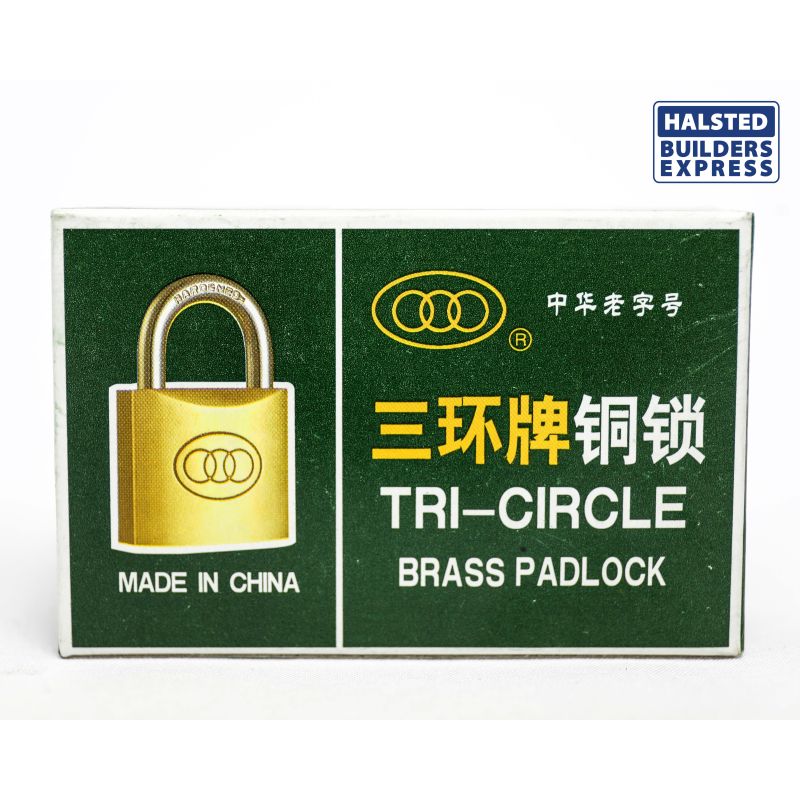 USD 3.09 - Tri Circle Padlock 32mm Brass C263/32MM
