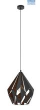 Eglo Carlton Pendant Black/Copper E27 49878