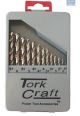 Tork Craft Drill Bit Set 13Pc Roll Forged Metal Case