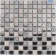 Tile Mosaic CB Glass Silver Stone 8mm 300X300 Sheet LAM18