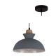 Eurolux Charlotte Pendant 280mm Grey/Wood P982GY